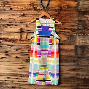 TRINA TURK | Multicolor Geometric Stripe Sleeveless Dress 6